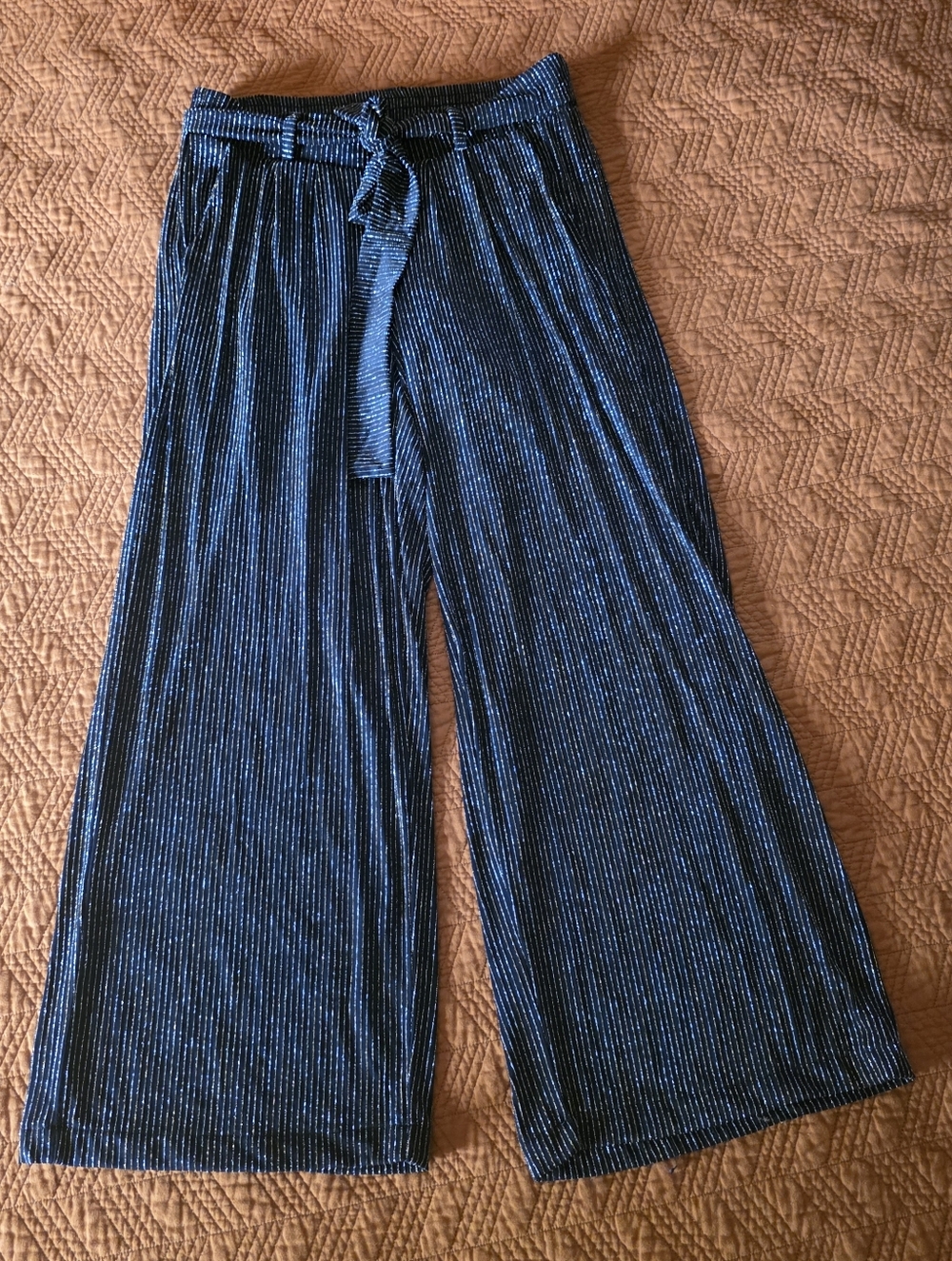 Torrid Wide Leg Luxe Sparkly Pull-On Pants With Belt Size 00